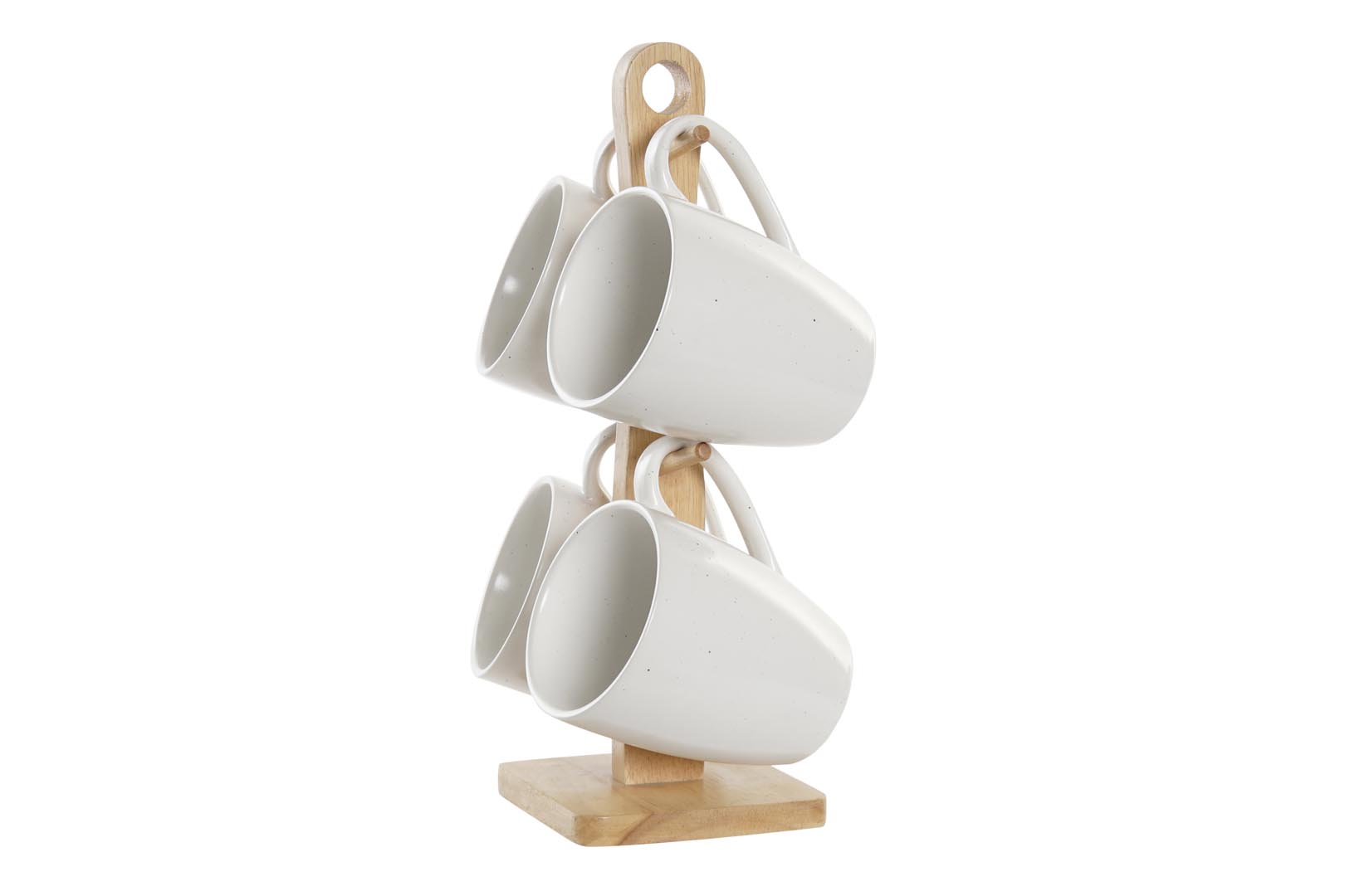 Dekodonia PACK CUATRO TAZAS CON COLGADOR BLANCO