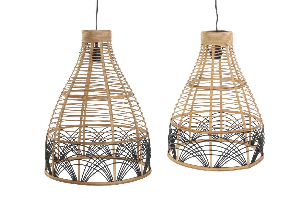 Dekodonia PACK DOS LÁMPARAS TECHO RATÁN