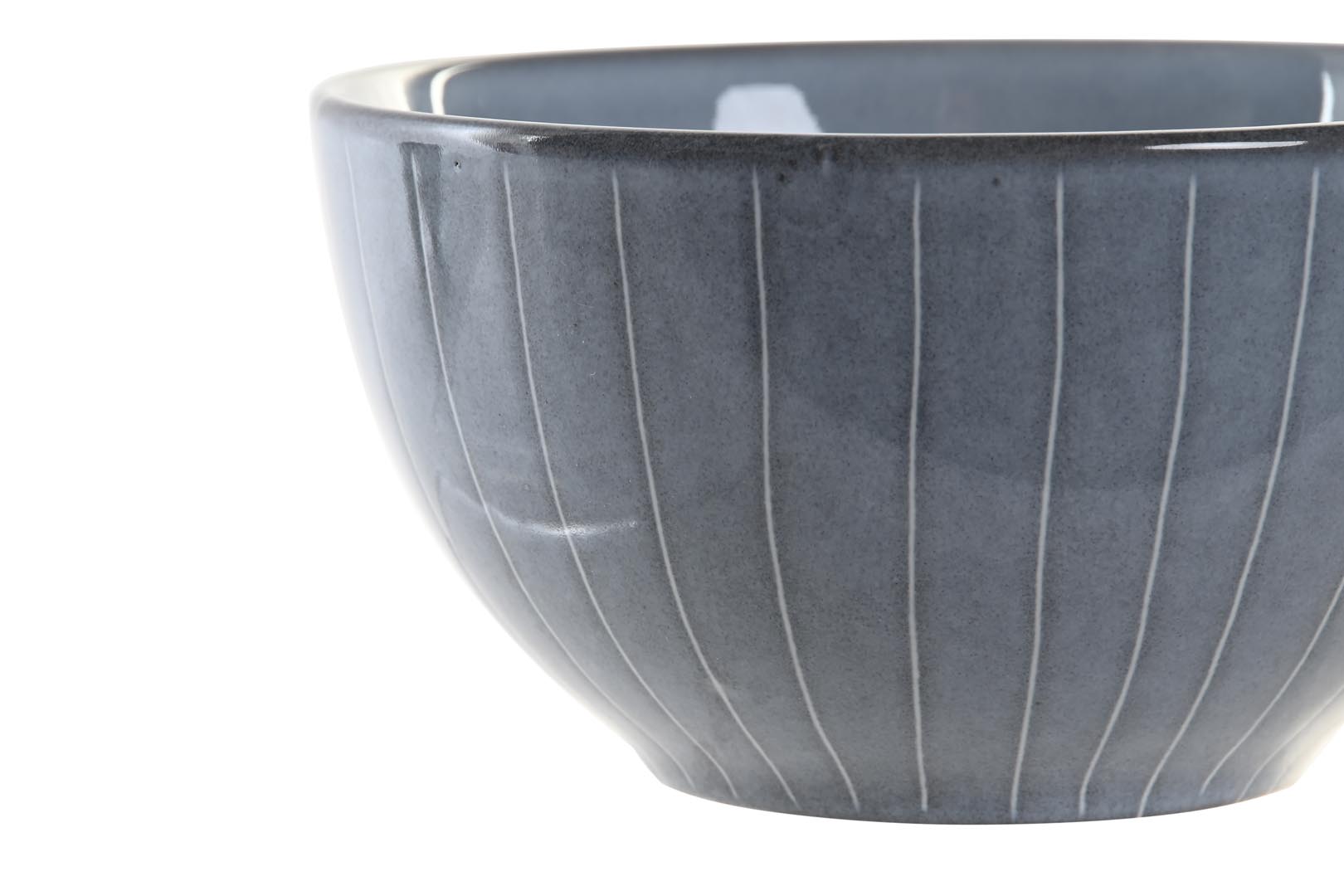 Dekodonia PACK SEIS BOWLS GRES RAYAS AZULES