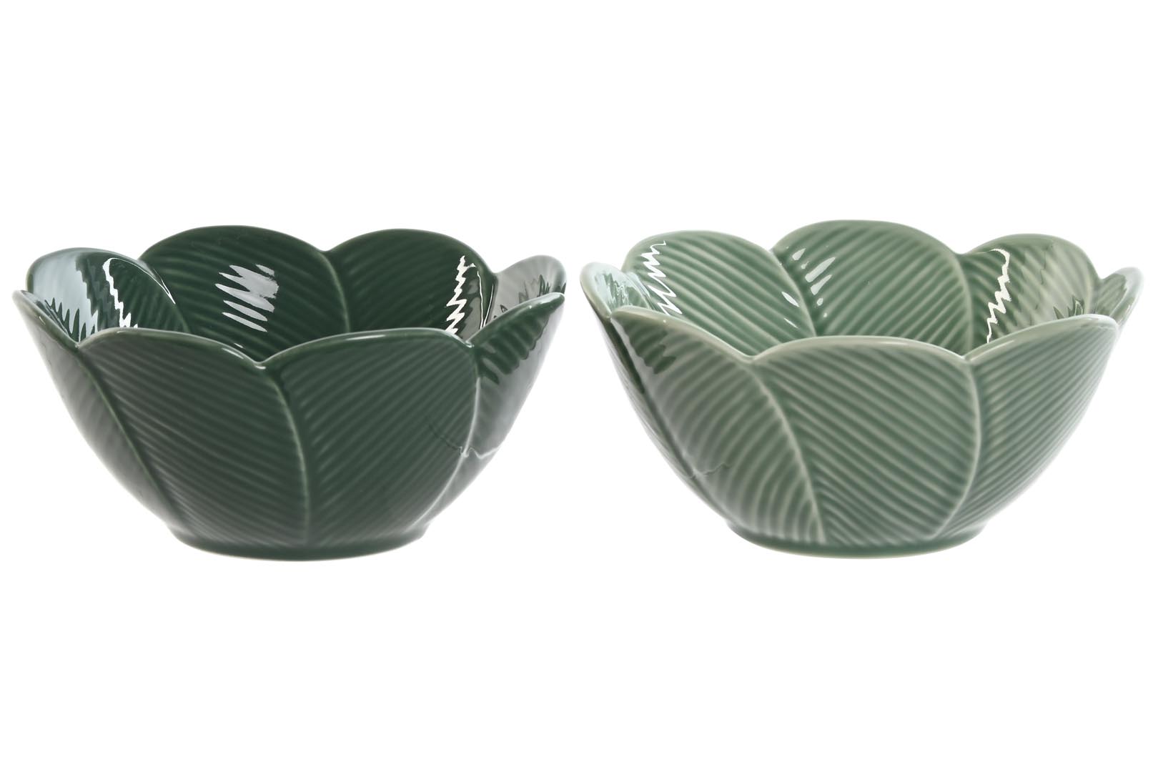 Dekodonia PACK SEIS BOWLS PORCELANA HOJAS