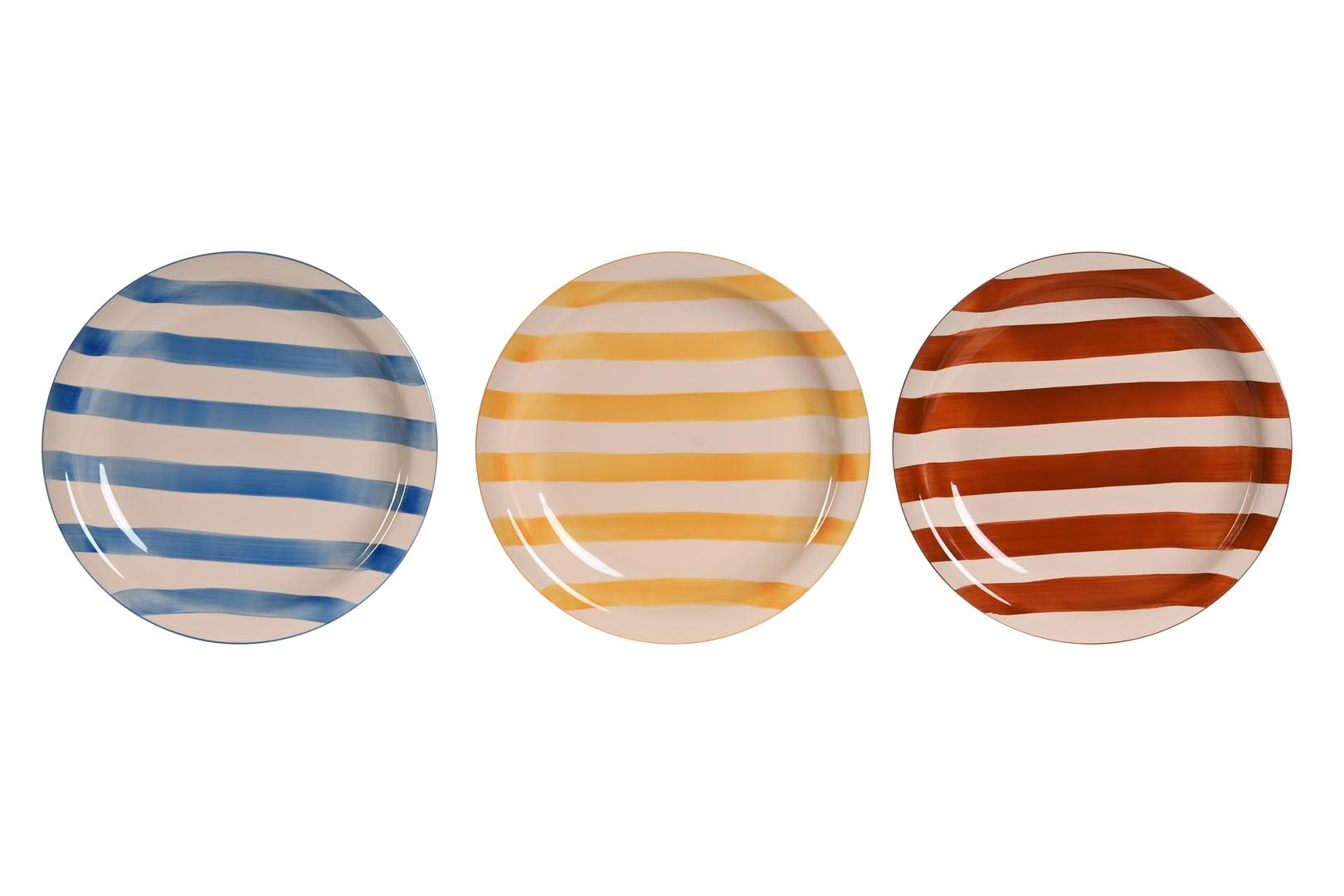 Dekodonia PACK SEIS PLATOS GRANDES LOZA RAYAS