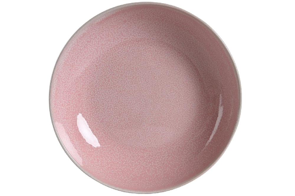 Dekodonia PACK SEIS PLATOS HONDOS GRES RAYAS ROSAS