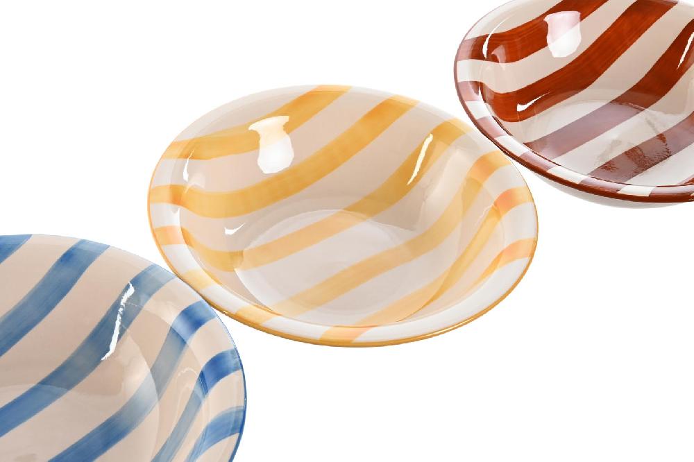 Dekodonia PACK SEIS PLATOS HONDOS LOZA RAYAS