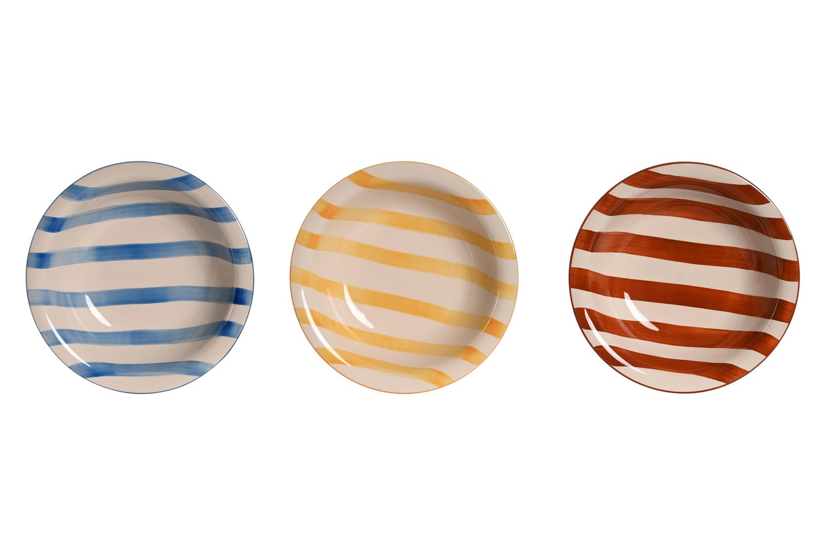 Dekodonia PACK SEIS PLATOS HONDOS LOZA RAYAS