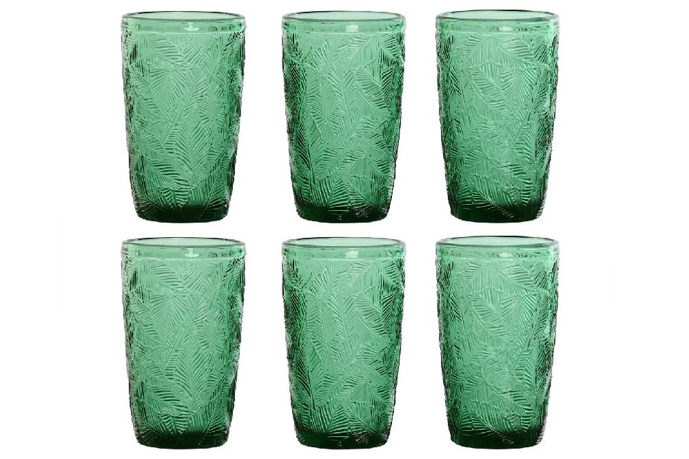 Dekodonia PACK SEIS VASOS ALTOS HOJAS RELIEVE