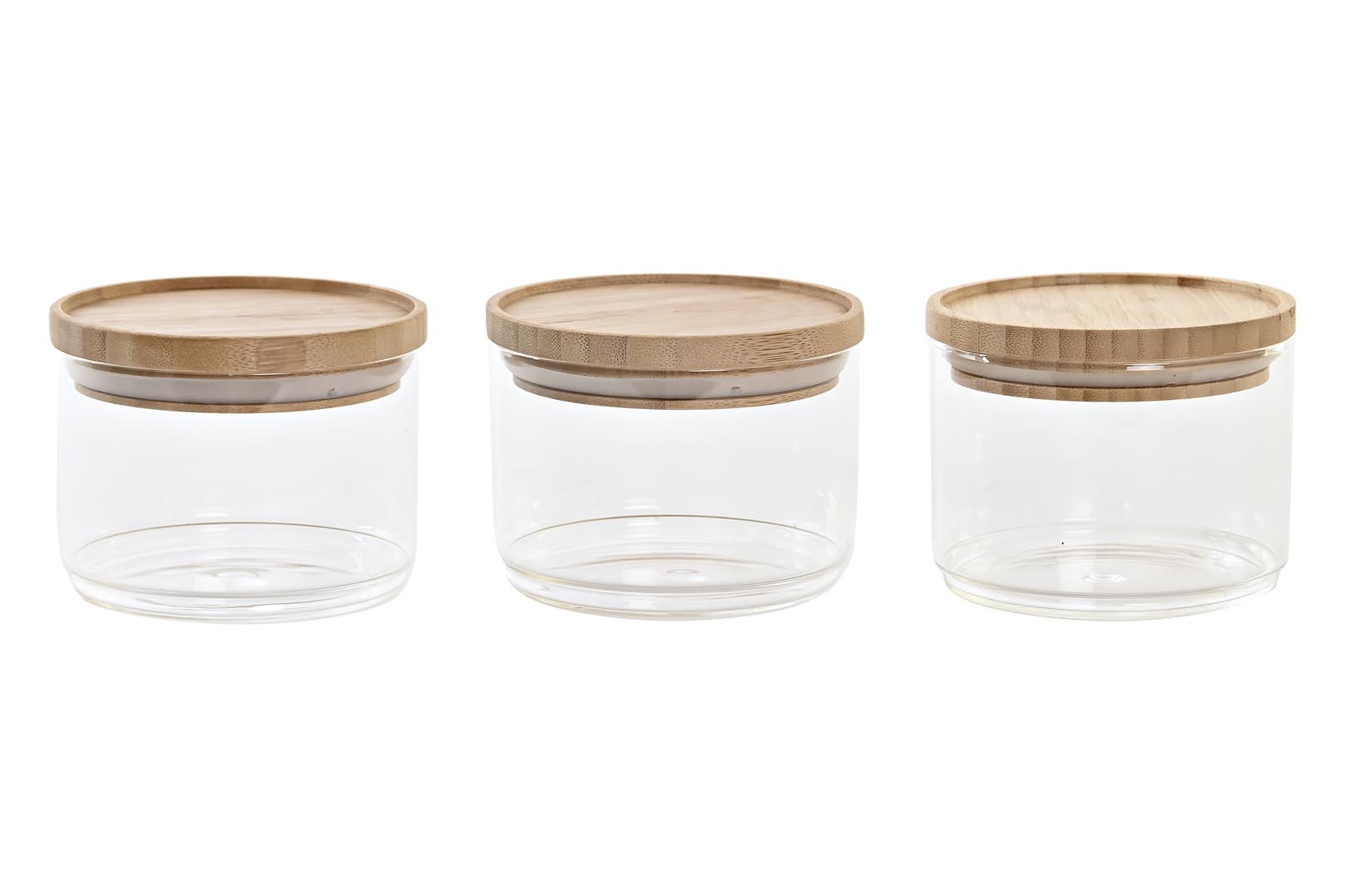 Dekodonia PACK TRES BOTES CON TAPA BAMBÚ