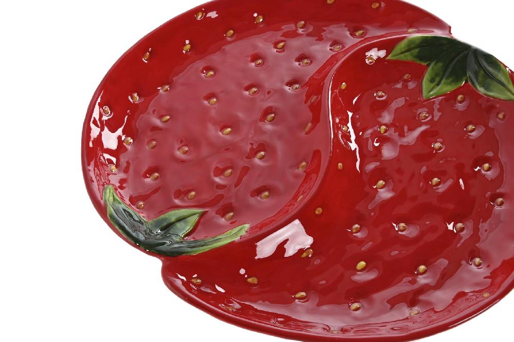 Dekodonia Plato Gres Fresa Rojo Grande