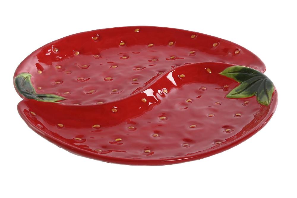 Dekodonia Plato Gres Fresa Rojo Grande