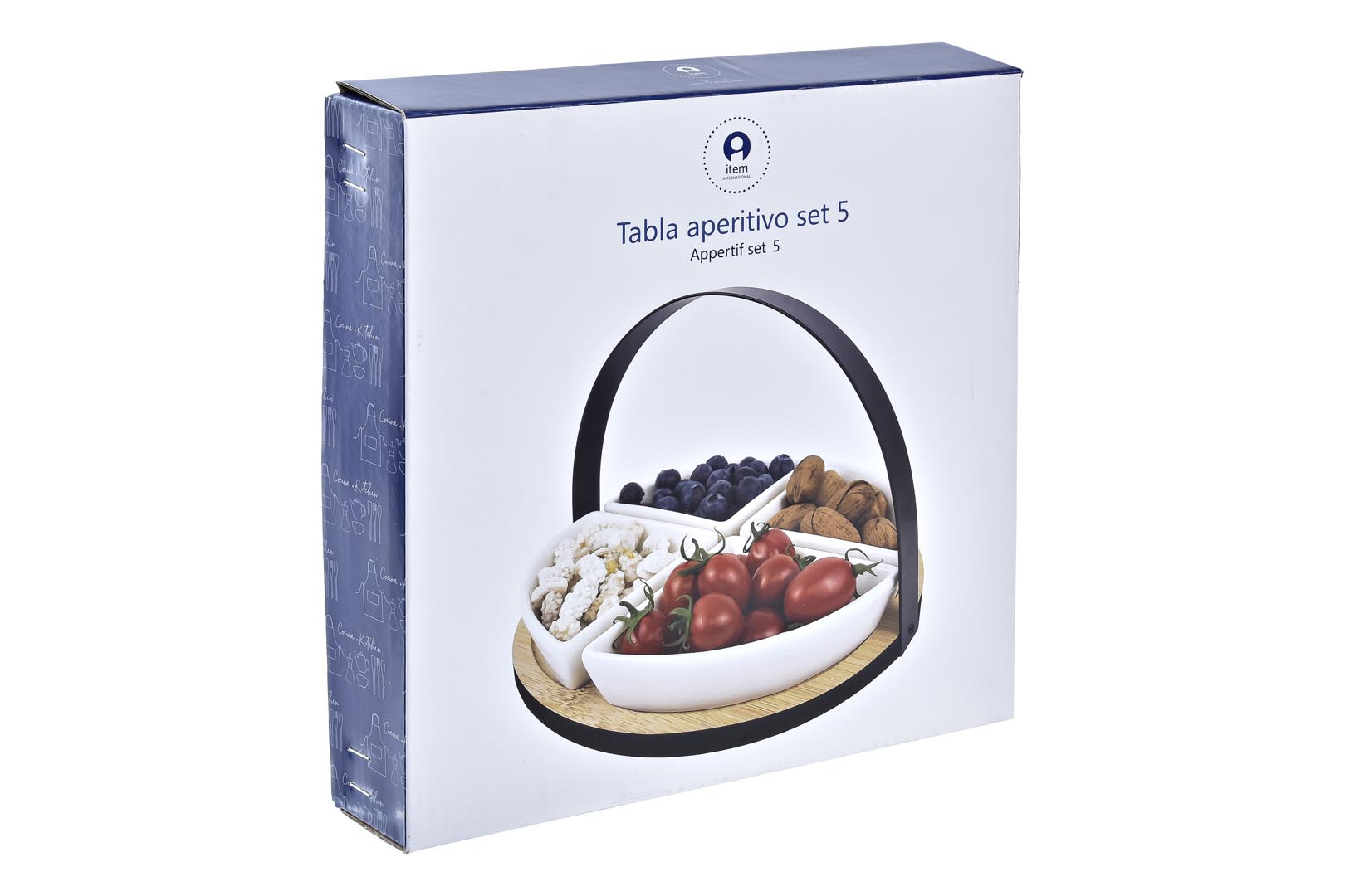 Dekodonia SET APERITIVO GRES Y BAMBÚ MEDIANO