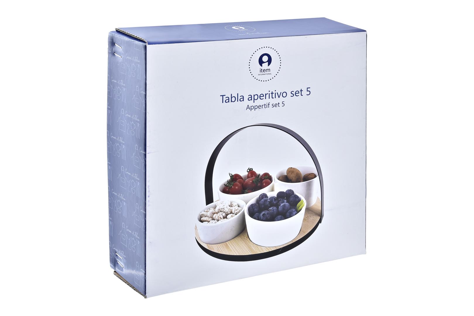 Dekodonia SET APERITIVO GRES Y BAMBÚ PEQUEÑO