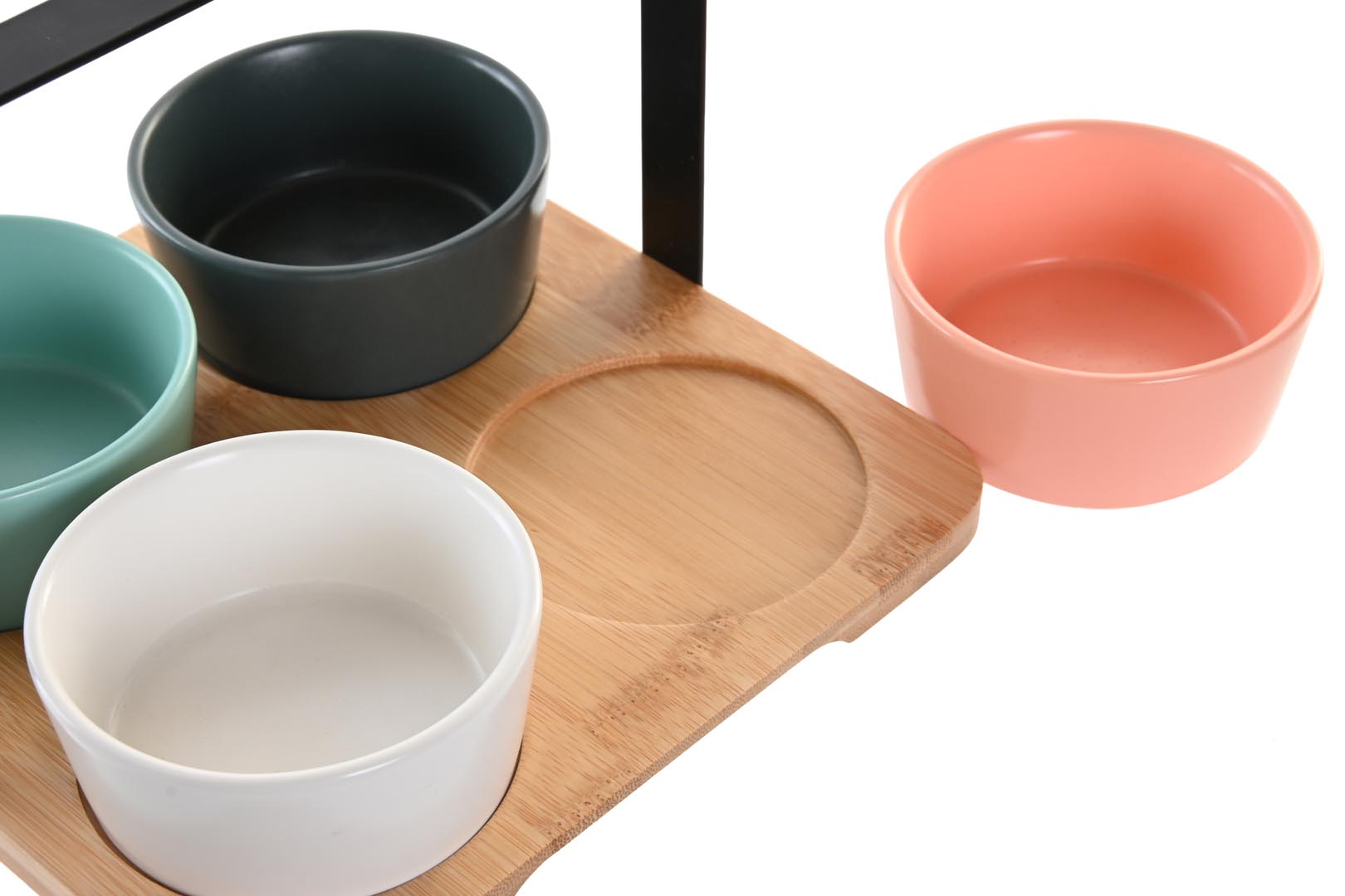 Dekodonia SET APERITIVO PORCELANA Y BAMBÚ GRANDE