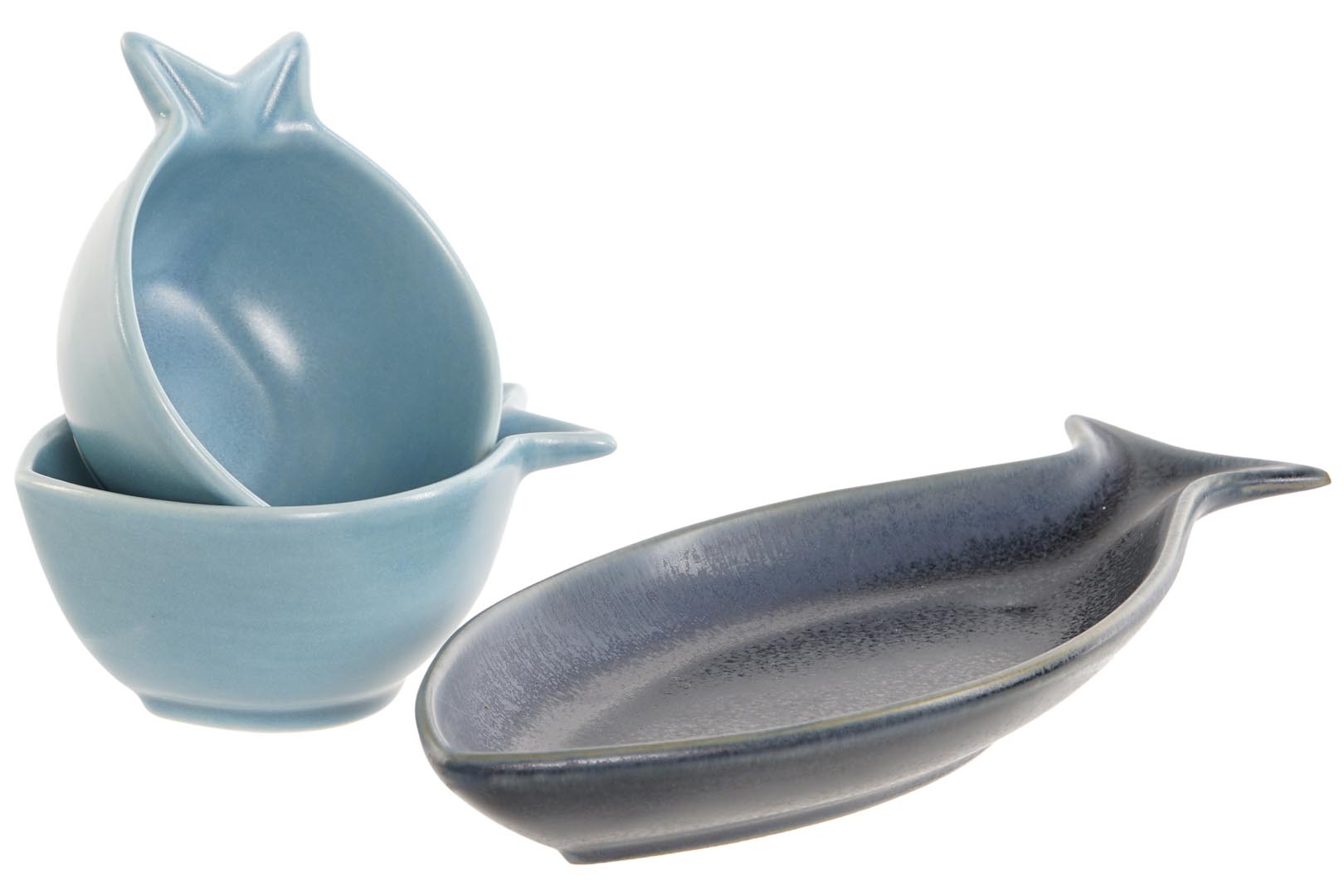 Dekodonia SET APERITIVO PORCELANA Y BAMBÚ PECES