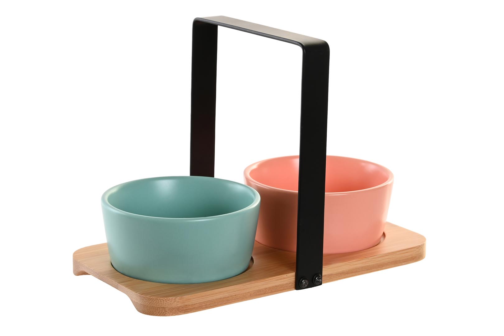 Dekodonia SET APERITIVO PORCELANA Y BAMBÚ PEQUEÑO