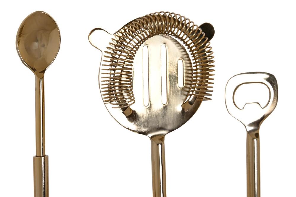 Dekodonia SET COCTELERÍA MÁRMOL DORADO