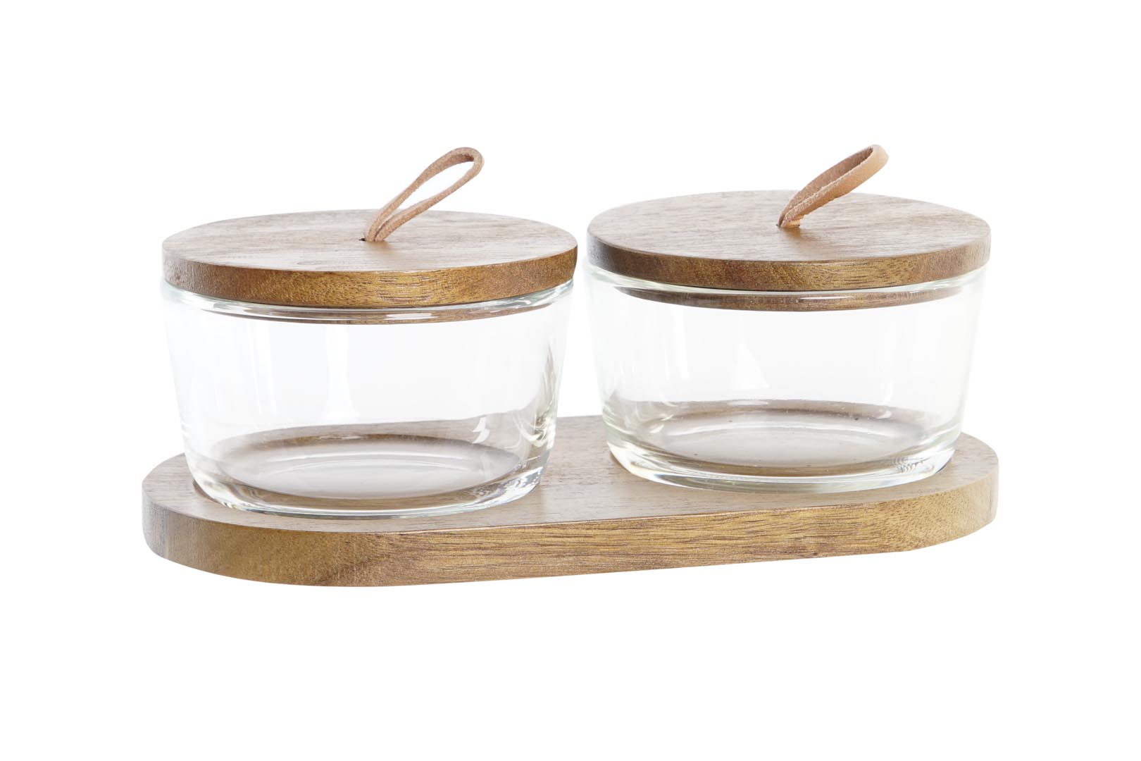 Dekodonia SET DOS BOTES ACACIA CON BANDEJA