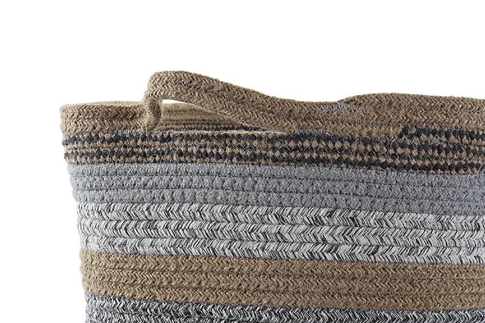 Dekodonia Set Dos Cesta Algodón Yute Gris