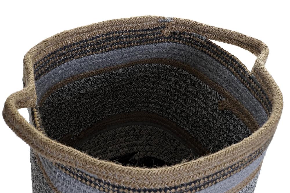 Dekodonia Set Dos Cesta Algodón Yute Gris