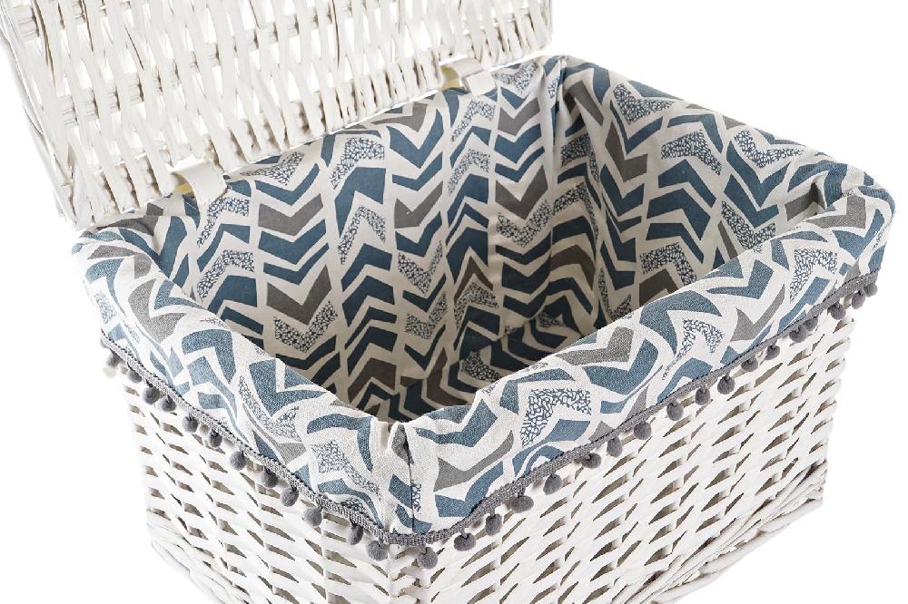 Dekodonia Set Dos Cesta Mimbre Poliéster Blanco