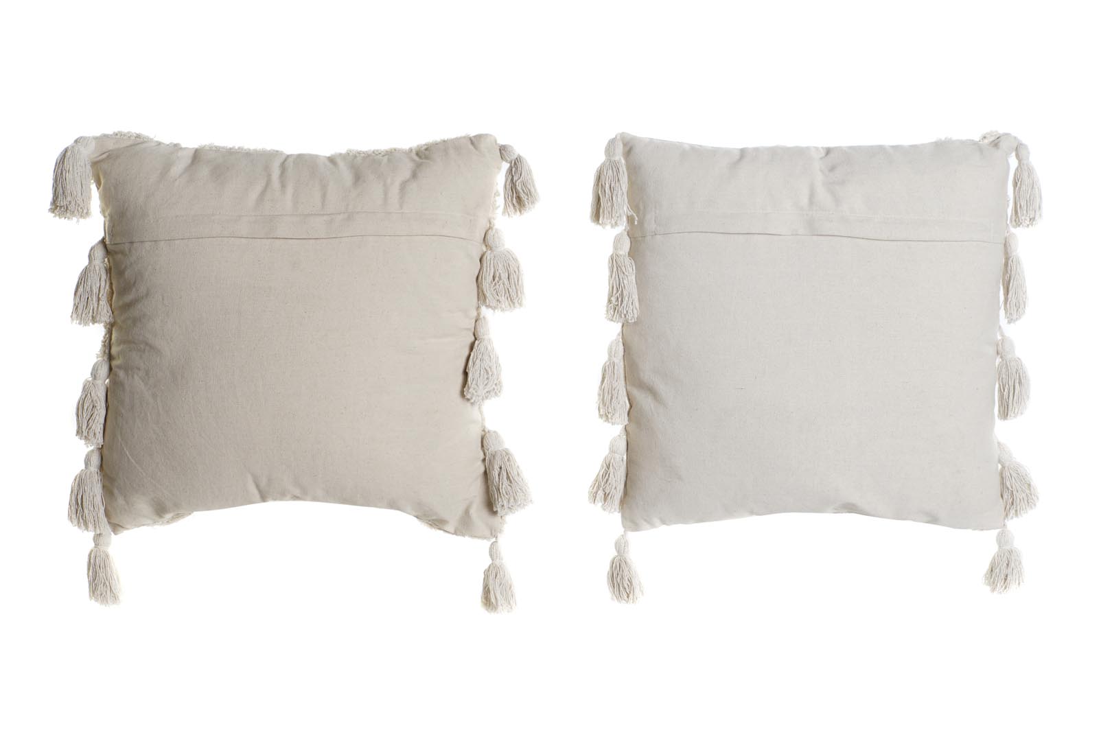 Dekodonia SET DOS COJINES ALGODÓN FLECOS