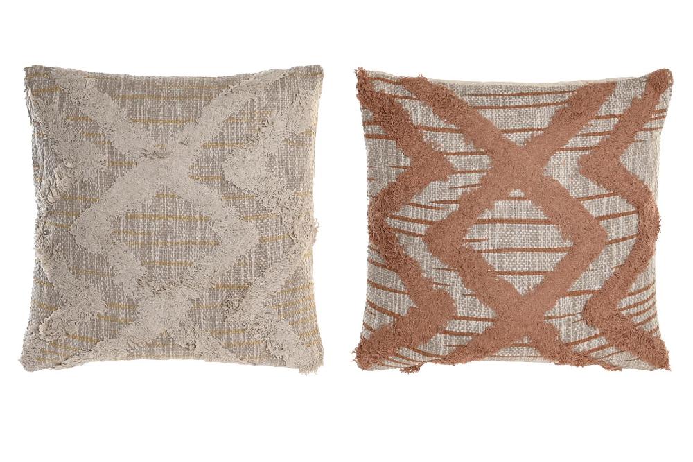 Dekodonia SET DOS COJINES ALGODÓN ZIGZAG