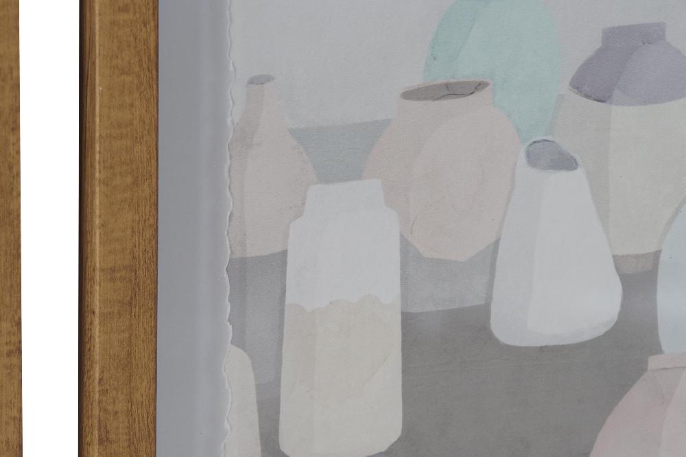 Dekodonia SET DOS CUADROS JARRÓNES BLANCOS