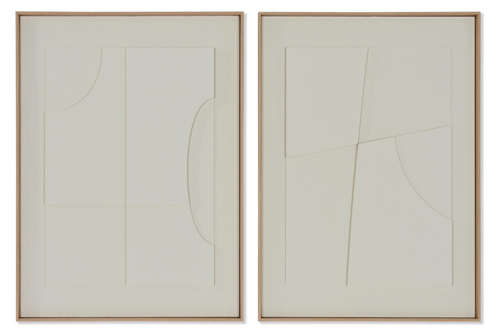 Dekodonia SET DOS CUADROS PAPEL MACHÉ ABSTRACTO