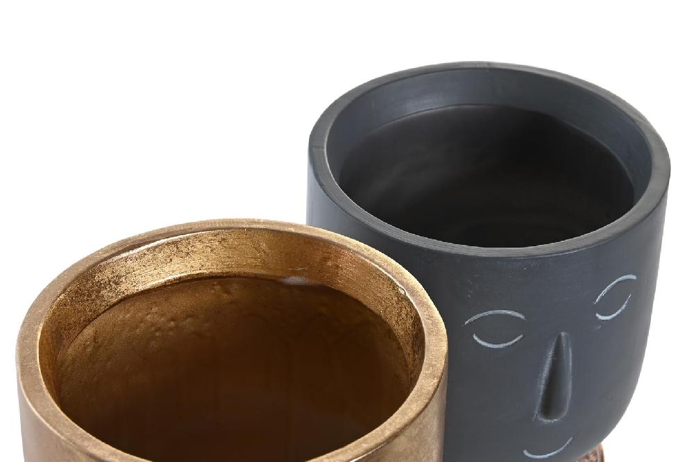 Dekodonia SET DOS MACETEROS RESINA CARA