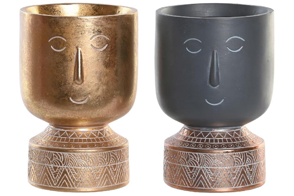 Dekodonia SET DOS MACETEROS RESINA CARA