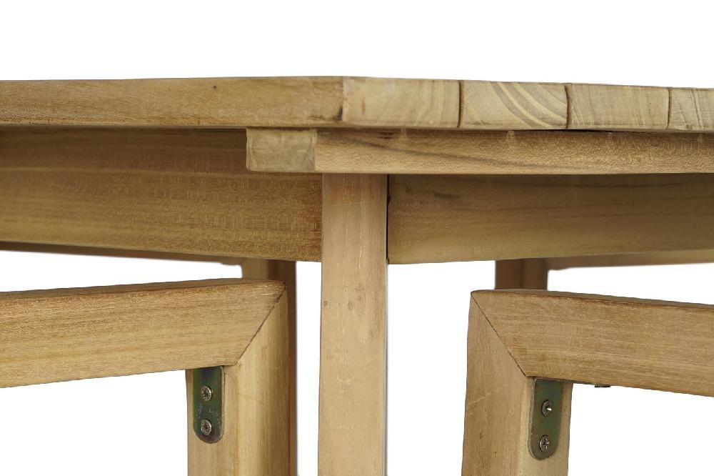 Dekodonia SET MESA Y CUATRO SILLAS TECA Y CUERDA