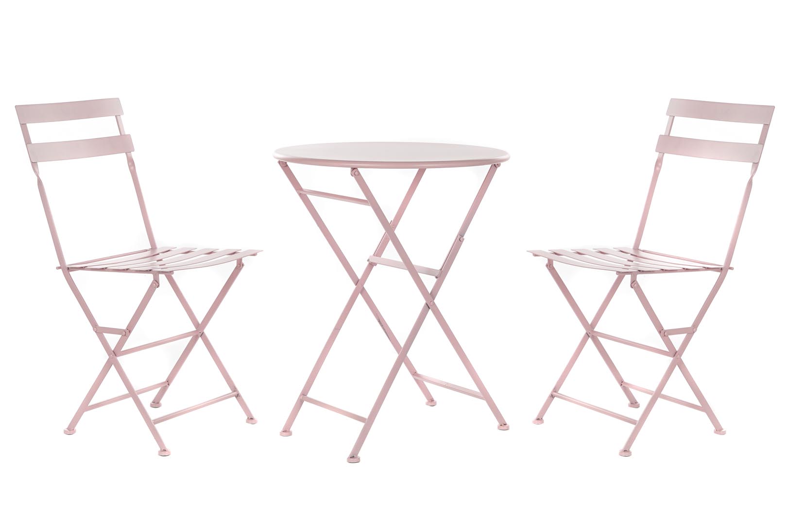 Dekodonia SET MESA Y DOS SILLAS METAL ROSA
