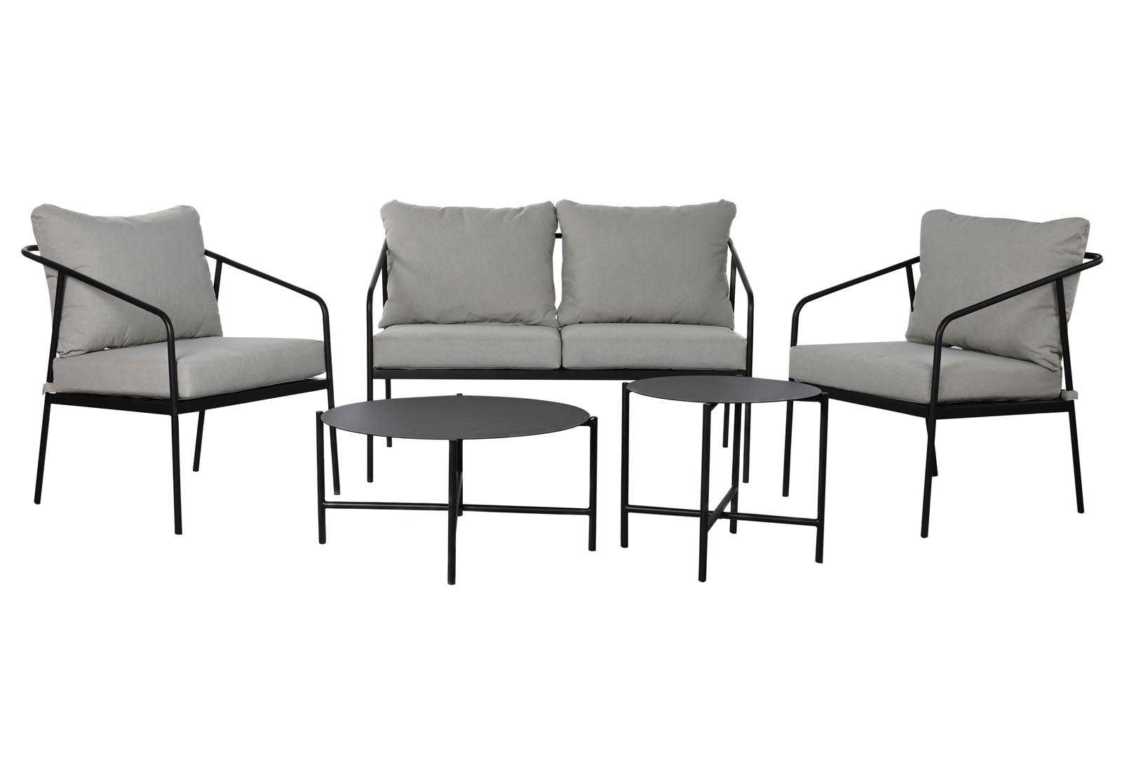 Dekodonia SET SOFÁS Y MESITA ACERO NEGRO