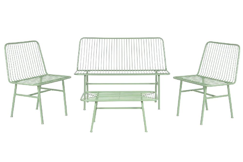 Dekodonia SET SOFÁS Y MESITA MENTA DESGASTADA