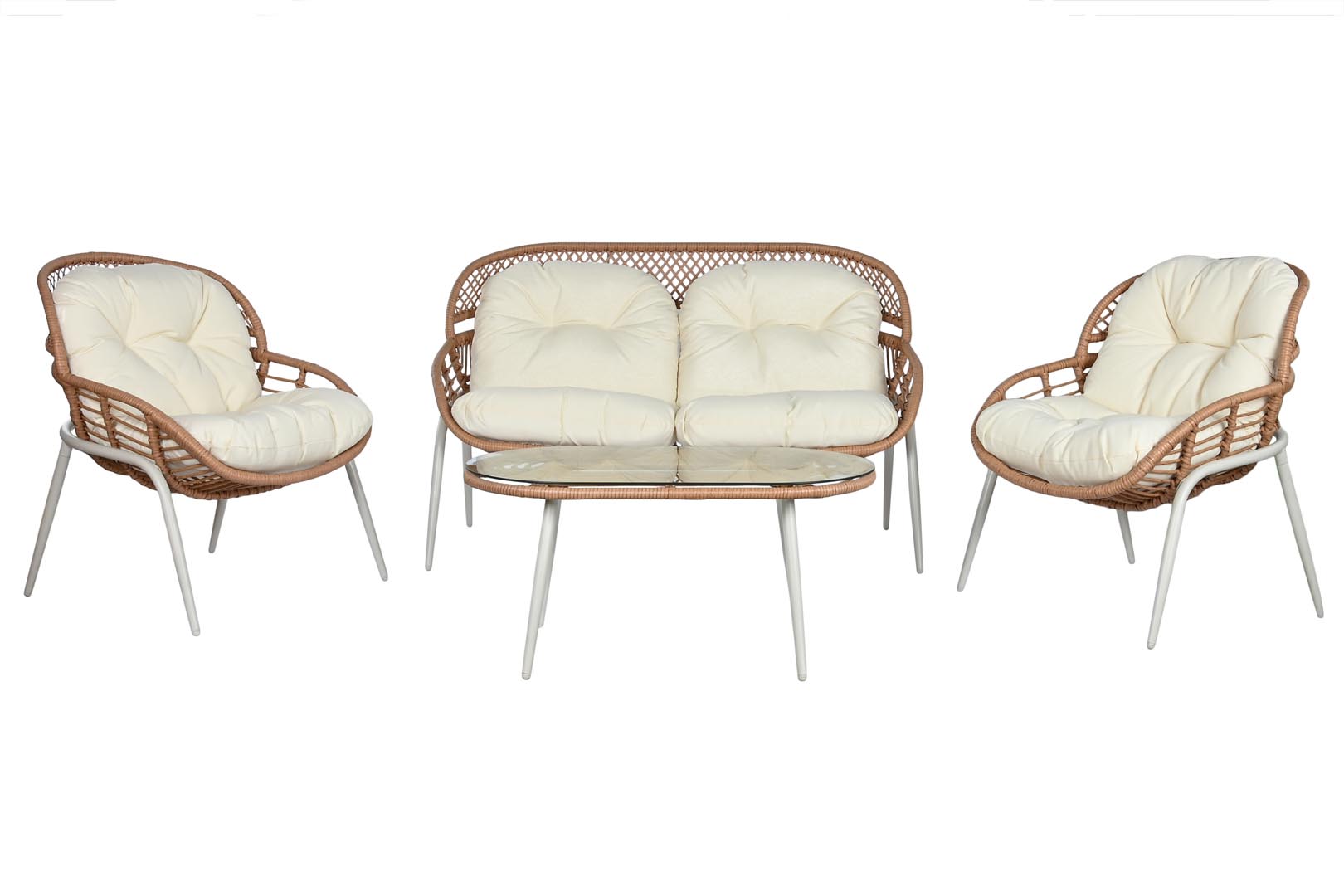 Dekodonia SET SOFÁS Y MESITA RATÁN SINTÉTICO