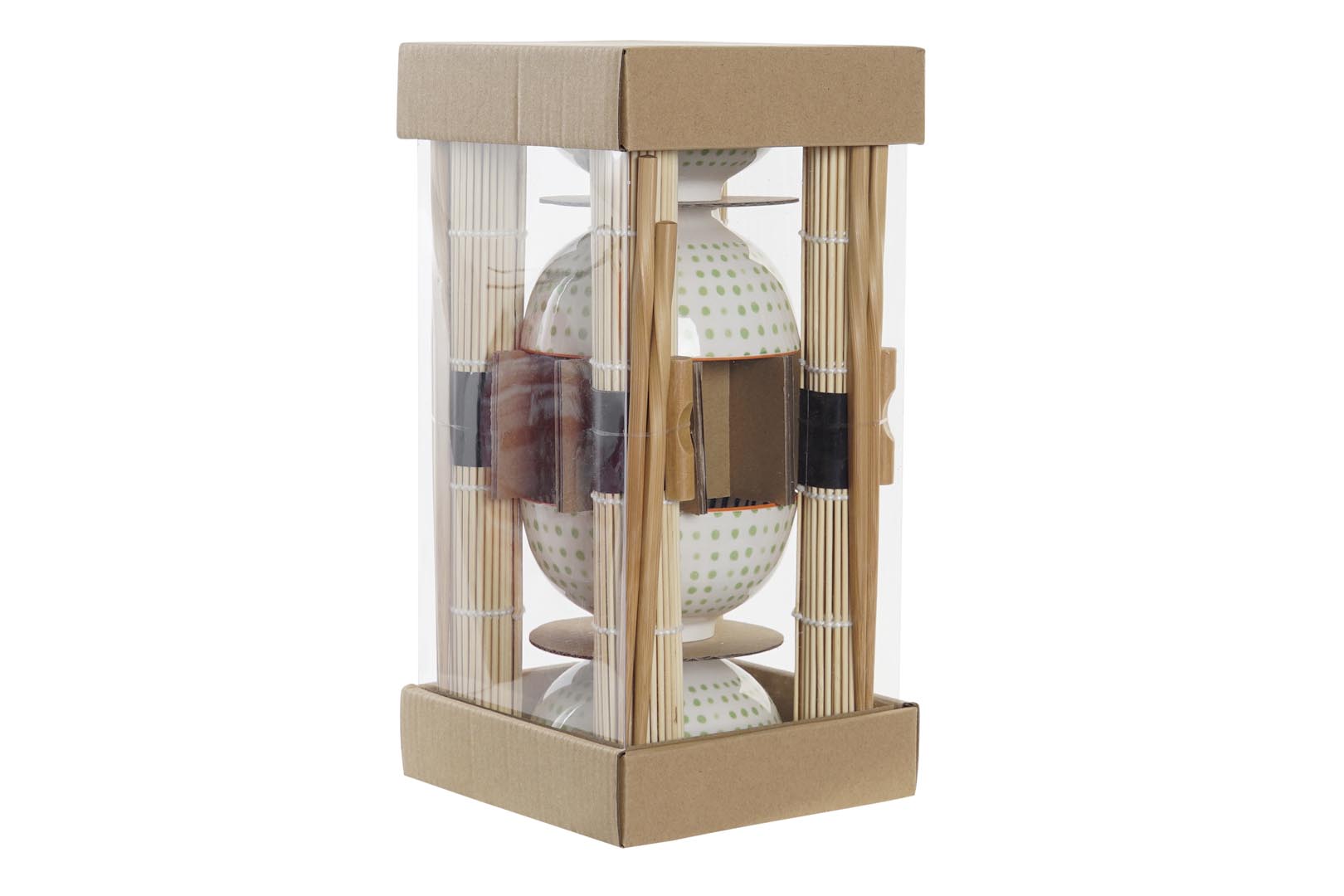 Dekodonia SET SUSHI BAMBÚ Y GRES AZUL PARA CUATRO