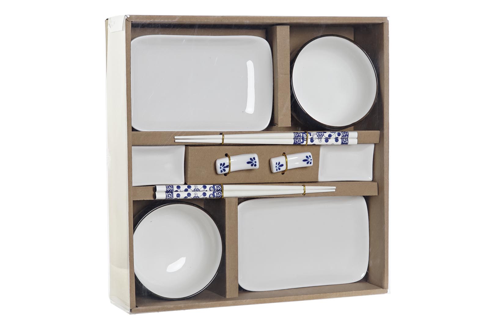 Dekodonia SET SUSHI PORCELANA BLANCA PARA DOS