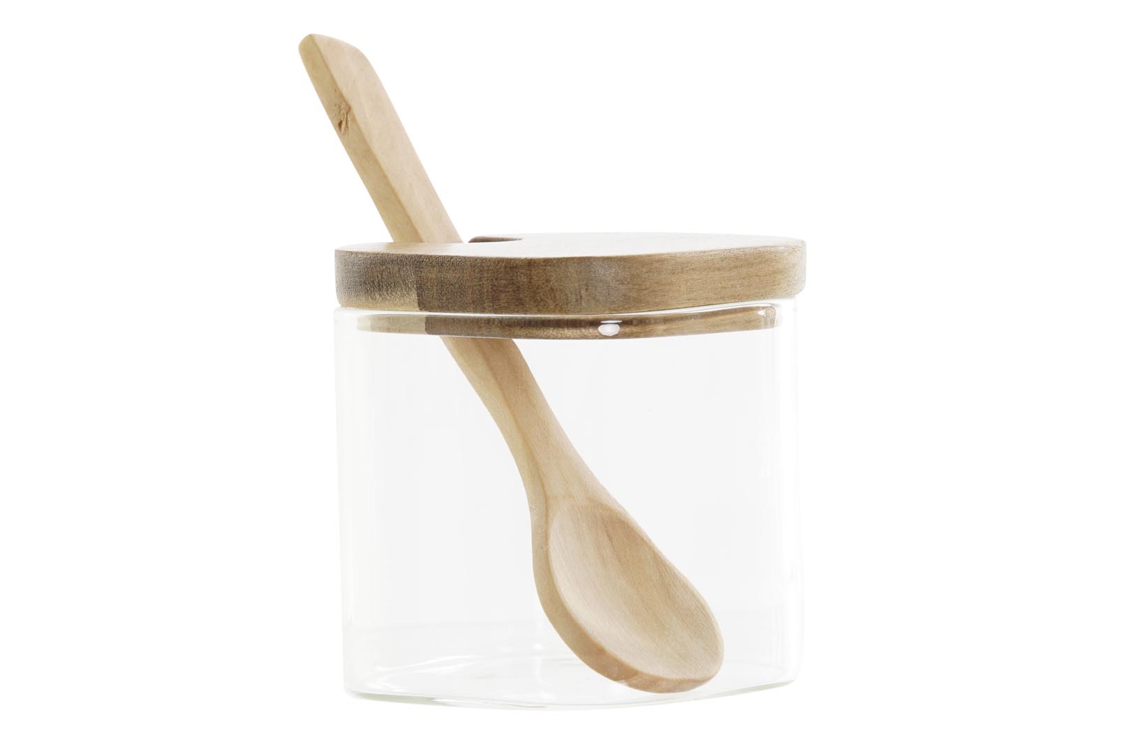 Dekodonia SET TRES AZUCAREROS BAMBÚ CON CUCHARA