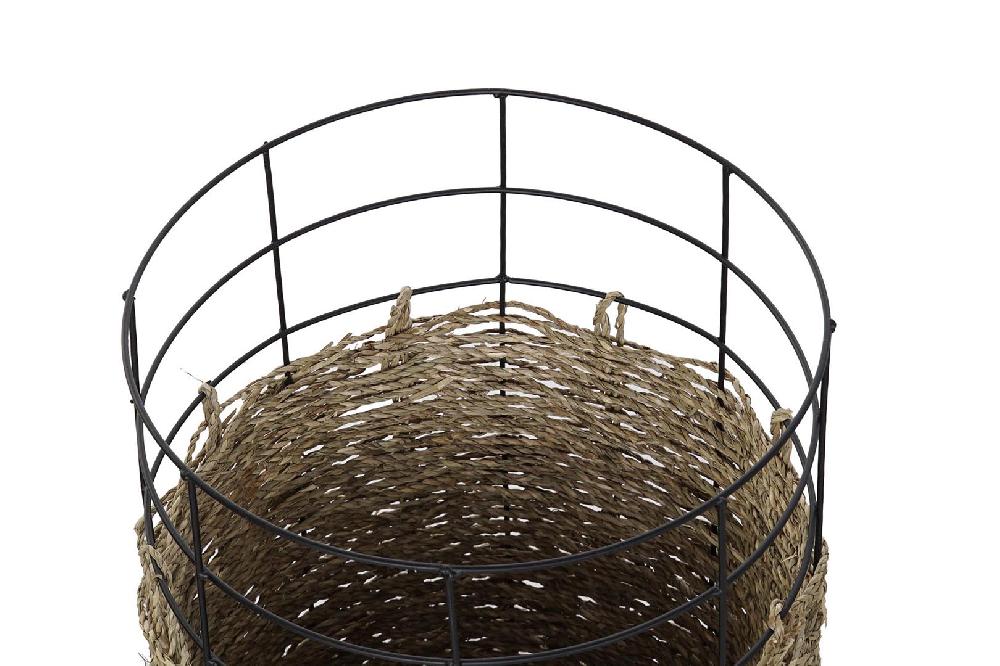 Dekodonia Set Tres Cesta Metal Yute Cesta Metal