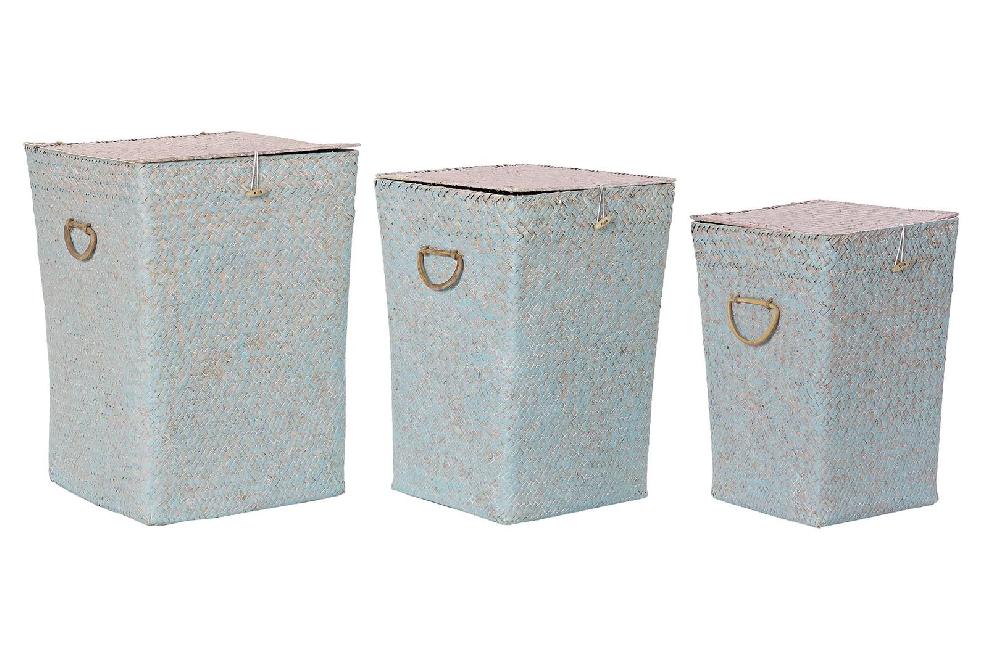 Dekodonia Set tres Cesta Ropa Fibra Poliéster Boho