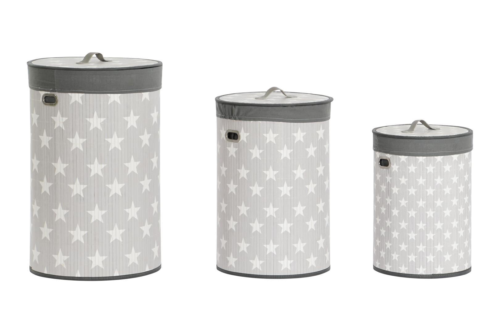 Dekodonia SET TRES CESTAS BAMBÚ CILÍNDRICAS