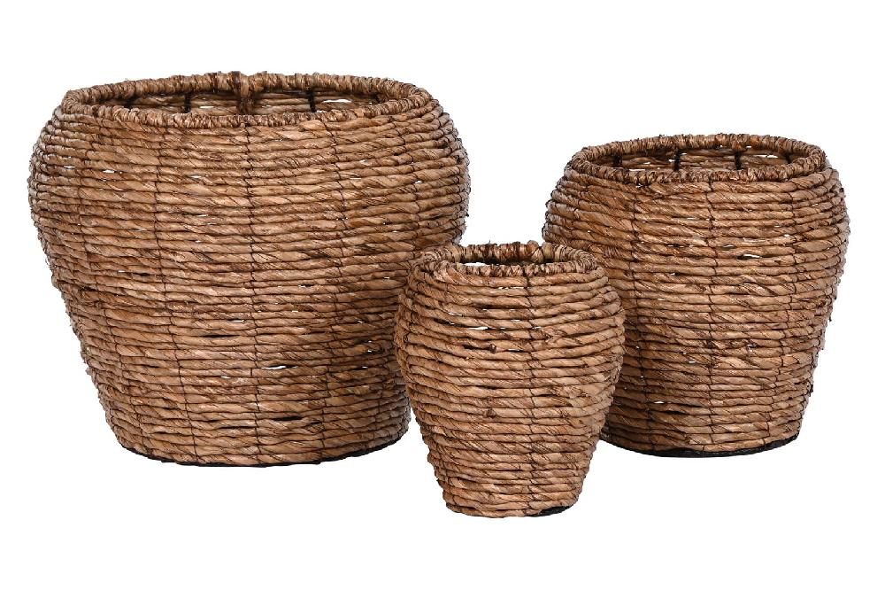 Dekodonia SET TRES MACETEROS FIBRAS Y METAL