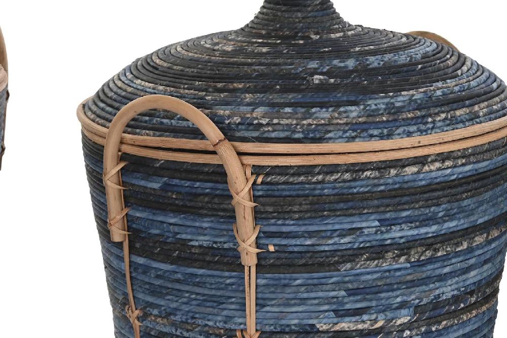 Dekodonia SET TRES RATÁN AZUL MARINO CON TAPA