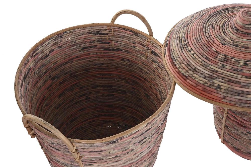 Dekodonia SET TRES RATÁN MELOCOTON CON TAPA