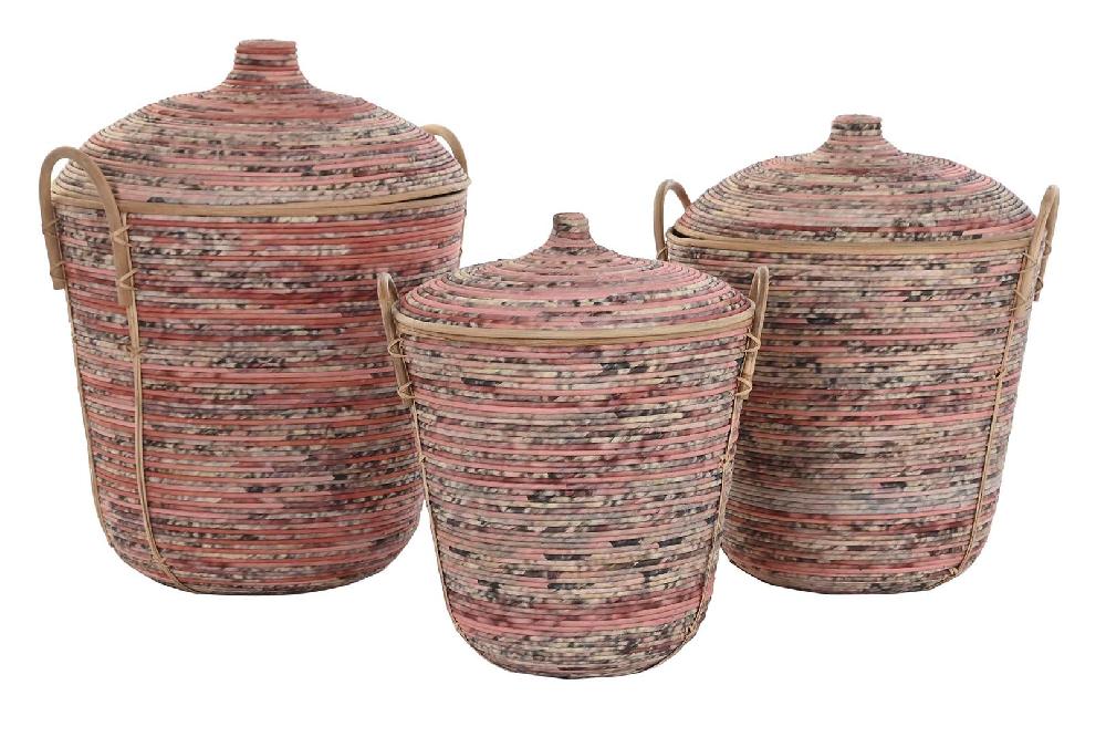 Dekodonia SET TRES RATÁN MELOCOTON CON TAPA