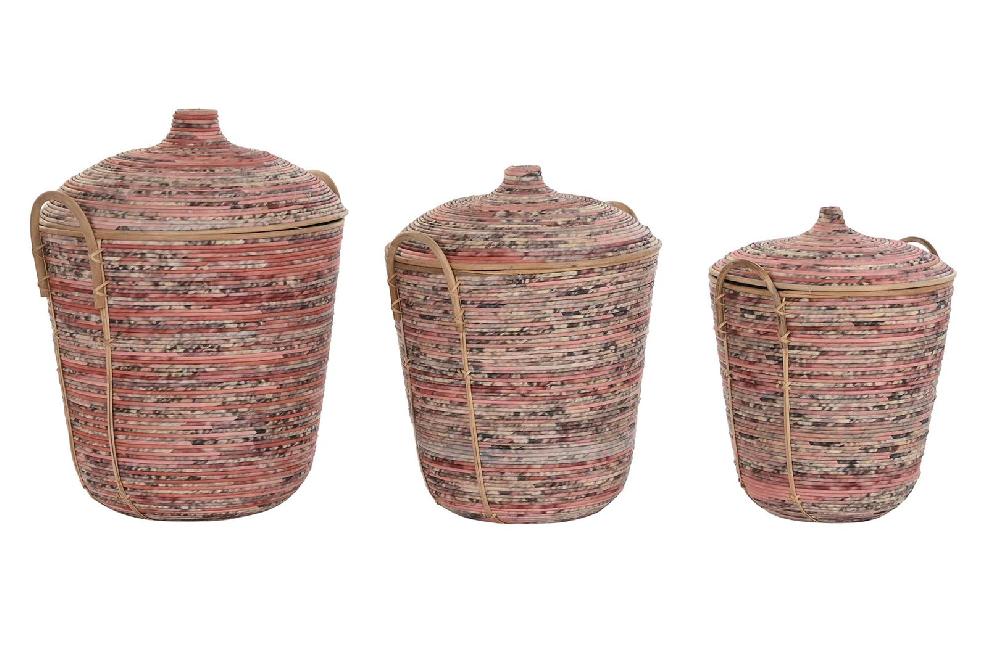 Dekodonia SET TRES RATÁN MELOCOTON CON TAPA