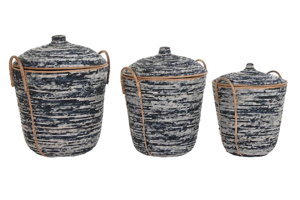 Dekodonia SET TRES RATÁN NEGRO CON TAPA