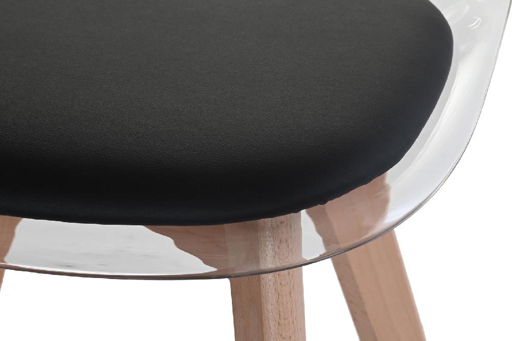 Dekodonia SILLA MADERA TAPIZADA NEGRA