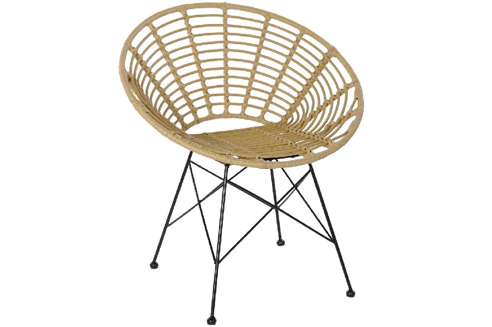 Dekodonia SILLA RATÁN SINTÉTICO Y METAL REDONDA