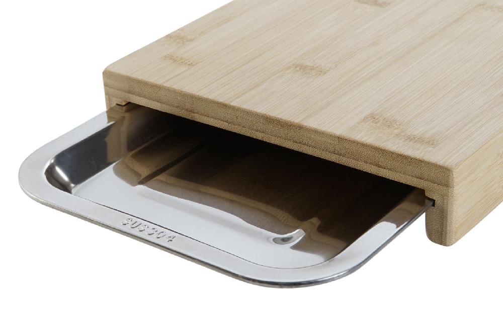 Dekodonia TABLA CORTAR BAMBÚ CON BANDEJA