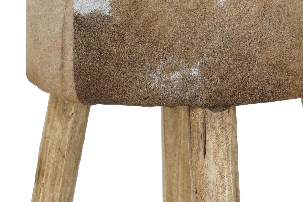 Dekodonia TABURETE MADERA Y PIEL VACA