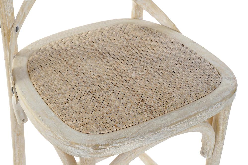 Dekodonia TABURETE OLMO Y RATÁN ENVEJECIDO